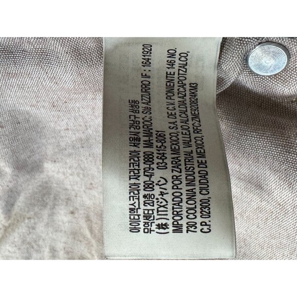 Zara Dark Dirty Denim 100% Cotton Low Rise Cuffed Relaxed Wide Leg Jeans Size 12 - Picture 12 of 14